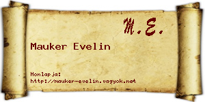 Mauker Evelin névjegykártya
